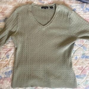 Sage Green Cable Knit Sweater